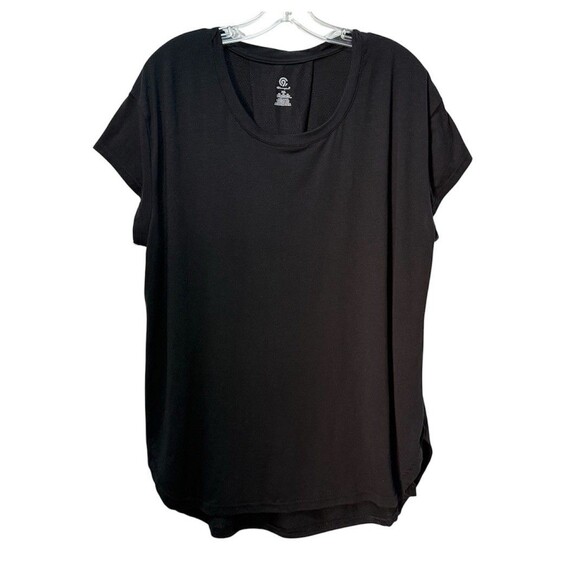 Champion Women’s T Shirt Short Sleeve Black Detailed Stitching Size 2XL Preowned - Picture 1 of 13